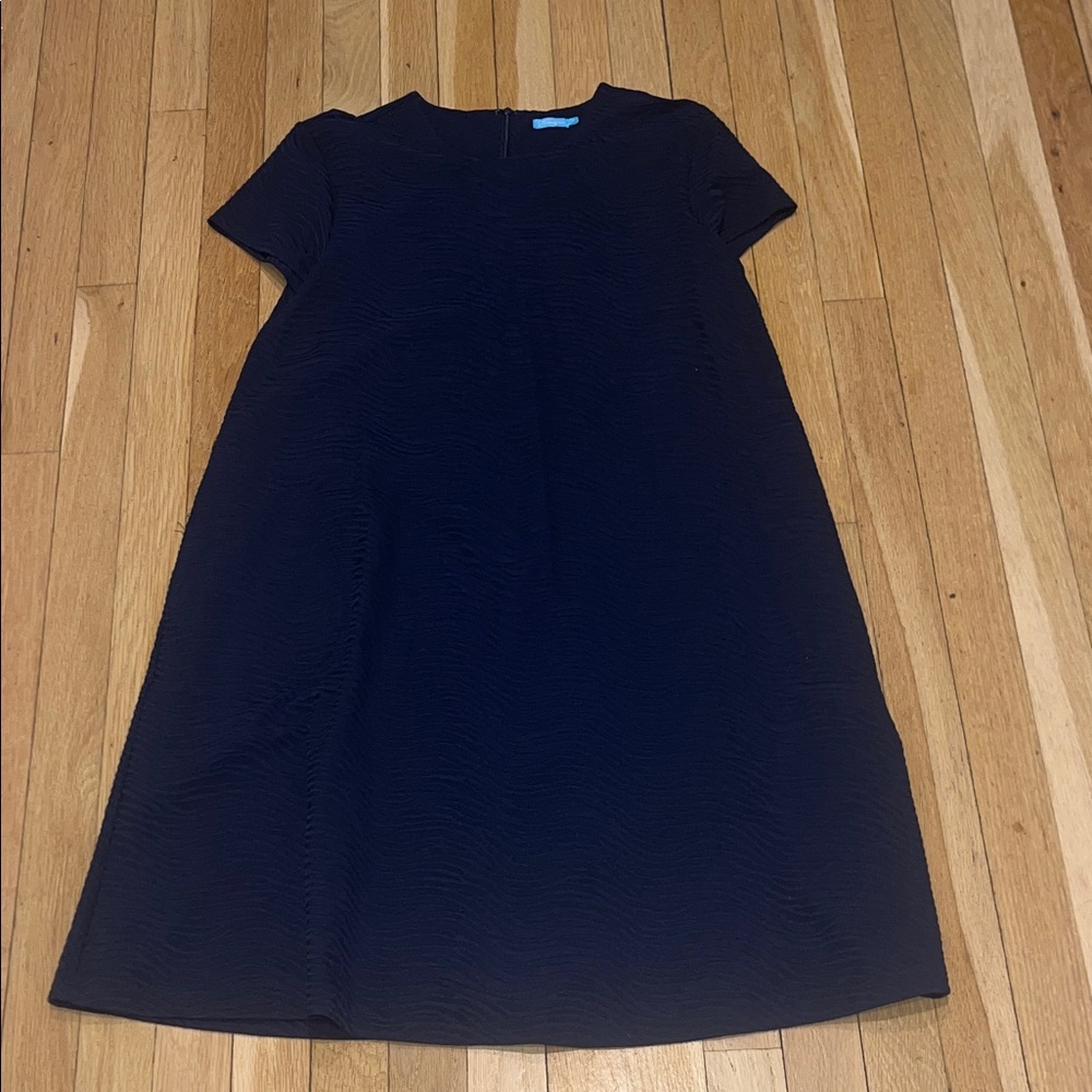 J.McLaughlin Classic Short-Sleeve Navy A-Line stretchy Dress m